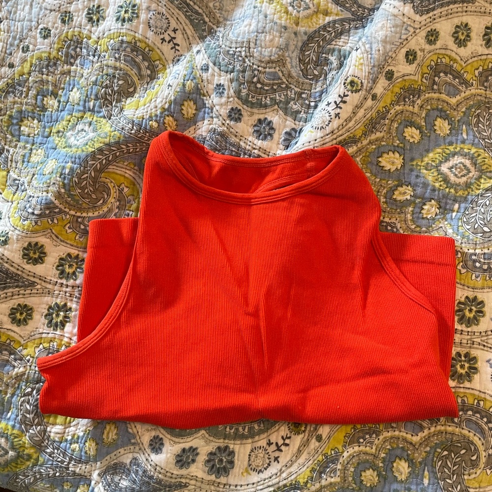 Free people intimates high beck cami bright orange color